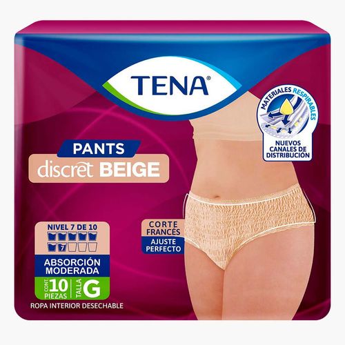Ropa Interior Desechable Tena Pants Discret Talla Grande 10 Piezas