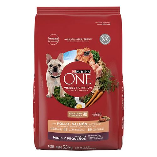 Alimento para Perro Purina One Perros Adultos Minis y Pequeños Pollo y Salmón 3.5kg