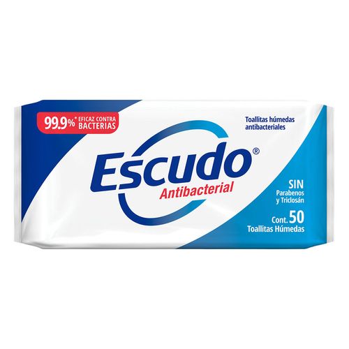Escudo Antibacterial Toallitas Húmedas Antibacteriales 50 Piezas