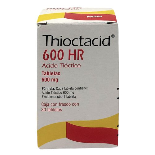 Tabletas Thioctacid 600 HR Frasco con 30 Tabletas