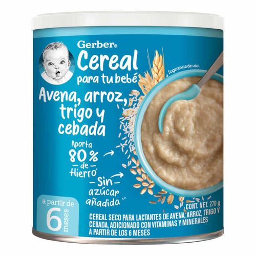 Cereal Infantil Gerber Etapa 2 4 Cereales Integral Lata 270g