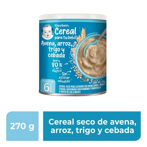 Cereal Infantil Gerber Etapa 2 4 Cereales Integral Lata 270g