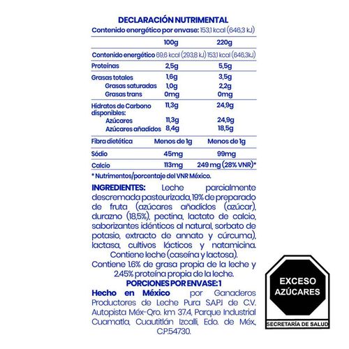 Yoghurt Alpura Bebible Durazno 220g
