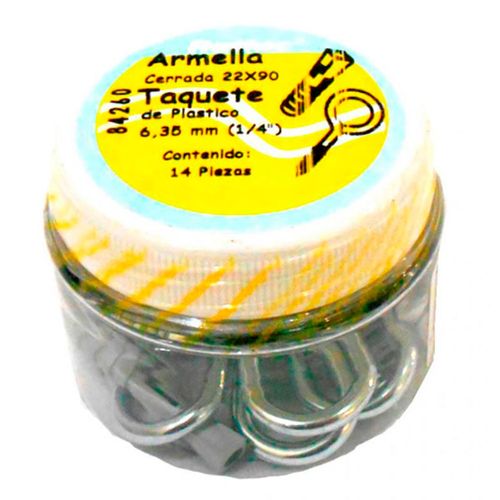 Armella 22x90mm y Taquete Redac 1/4 Pulgada 14 Piezas.