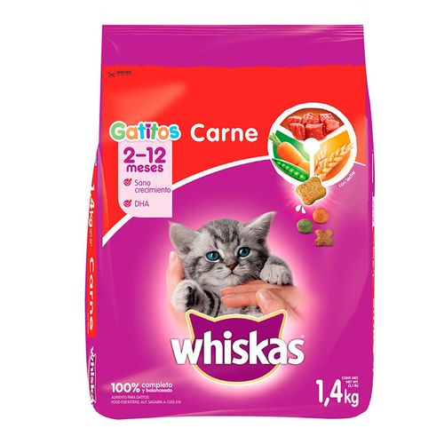 Croquetas Whiskas para Gatitos Sabor Carne 1.4Kg