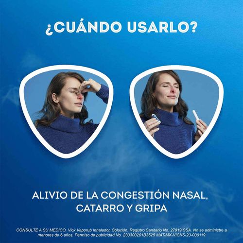 Inhalador Vick VapoRub para la congestión nasal y sinusitis 1 Pieza