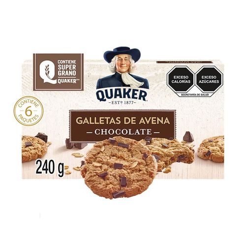 Galletas De Avena Quaker Chocolate 6 Paquetes 240g