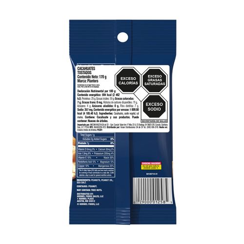 Cacahuates Planters Salted Peanuts 170g