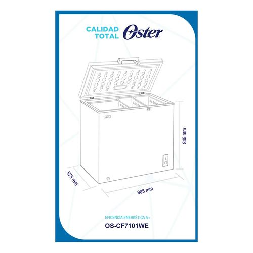 Congelador Horizonal Oster 7 Pies Cúbicos  Blanco CF7101WE