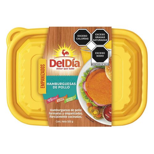 Hamburguesas de Pollo del Día Empanizadas 500g