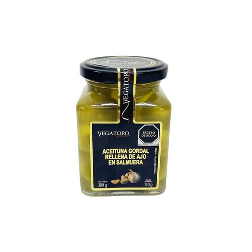 Aceitunas Vegatoro Rellenas de Ajo Frasco de 300g