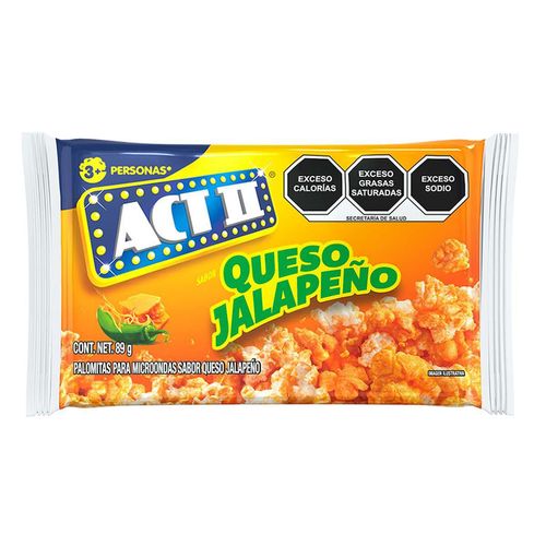Palomitas ACT II para Microondas Sabor Queso Jalapeño 89g