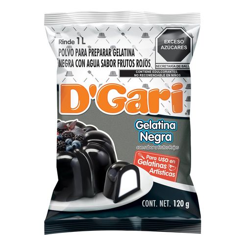 Gelatina en polvo D´Gari Negra Frutos Rojos 120g
