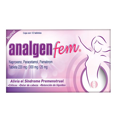 Tabletas Analgen Fem Caja con 12 Tabletas
