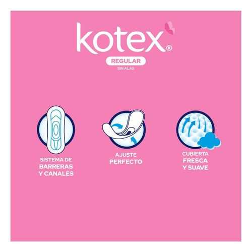 Toallas Femeninas Kotex Anatómica Sin Alas 40 Toallas