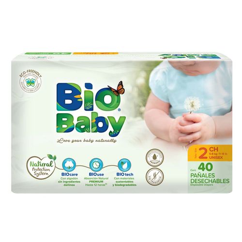 Pañales Bio Baby Talla 2 Chico 40 pañales