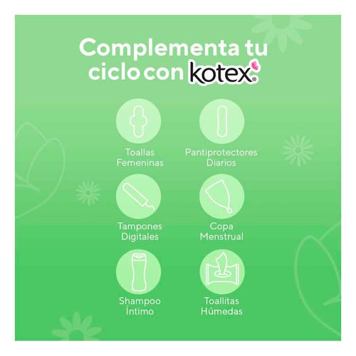 Toallas Femeninas Kotex Naturals Anatómica sin Alas 40 Toallas