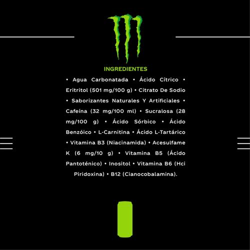 Bebida energética Monster Zero Ultra lata de 473ml