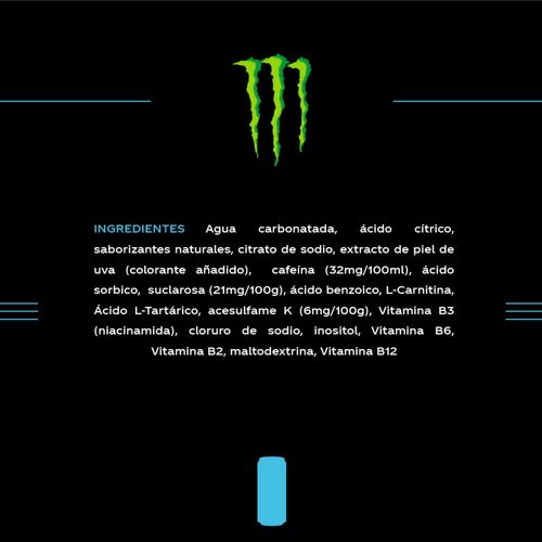 Bebida energética Monster Lo-Carb lata de 473ml