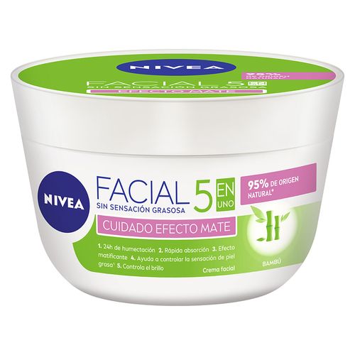 Crema Facial Matificante Hidratante NIVEA 5 En 1 Efecto Mate 375ml