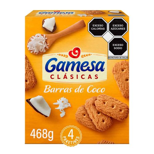 Barras Gamesa Clásicas Coco 4 Paketines De 117g