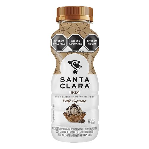 Leche Saborizada Santa Clara Helado de Café Supremo Deslactosada 250ml