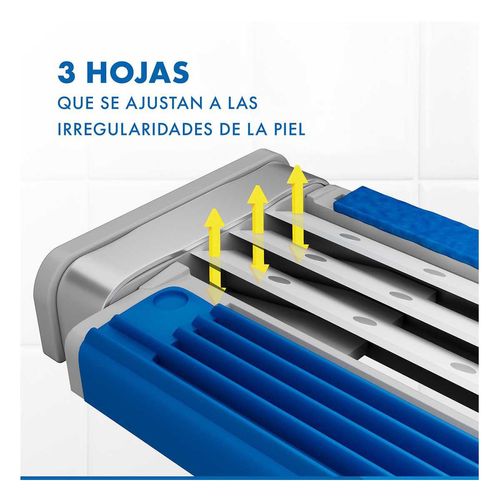 Rastrillo Gillette Prestobarba3 con 3 Hojas 4 Unidades