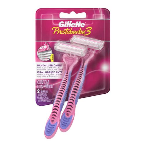 Rastrillos Desechables Gillette Prestobarba3 con Aceites Botánicos 2 Unidades