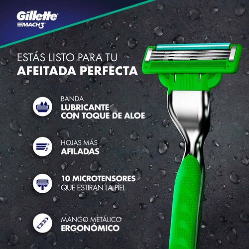 Gillette Mach3 Sensitive Repuestos para Afeitar con Aloe 8 Unidades