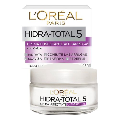 Crema Facial Día L'Oréal Paris Hidra Total 5 Humectante Anti-Arrugas 50ml