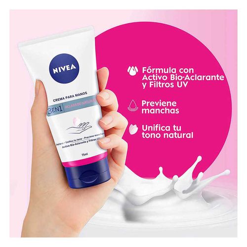 Crema para Manos NIVEA Aclarado Natural 24 horas de Humectación Profunda, 75 ml