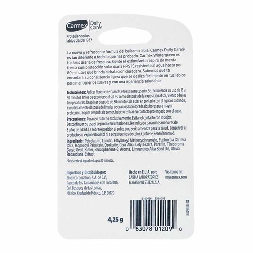 Bálsamo Labial Carmex Daily Care Winter Green 4.25g