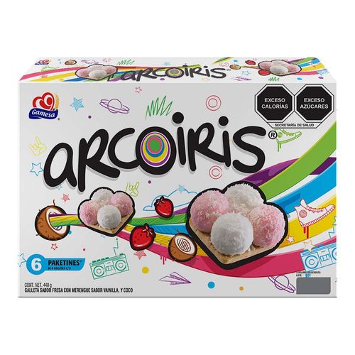 Galletas Gamesa Arcoiris Fresa 6 Paketines De 8 Galletas