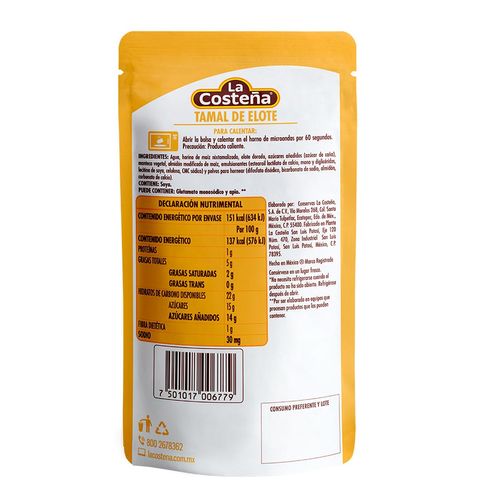 Tamal La Costeña Elote 110g