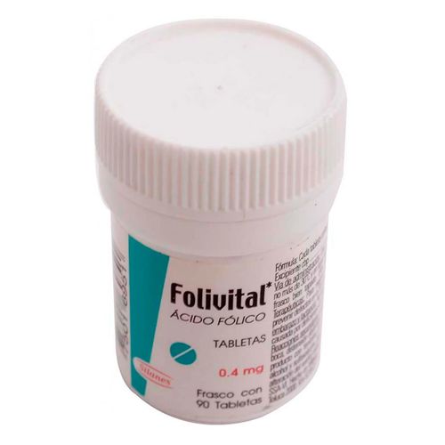 Tabletas Folivital 0.4mg Frasco con 90 Tabletas