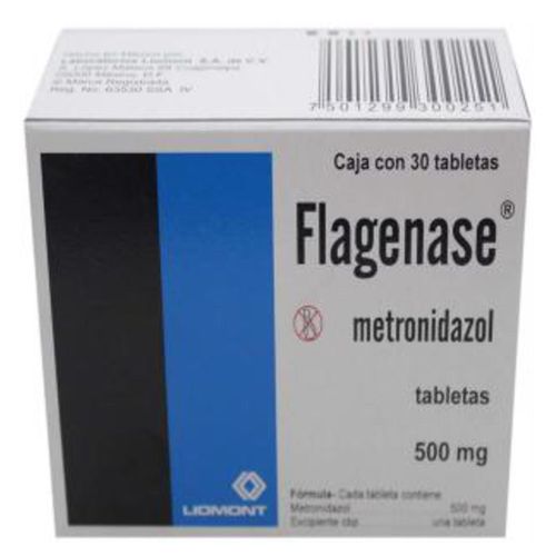 Tabletas Flagenase 500mg Caja con 30 Tabletas