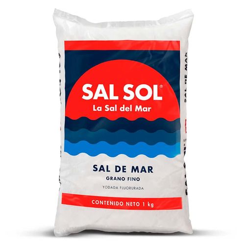 Sal Sol Bolsa Grano Fino Yodada Fluorurada 750g