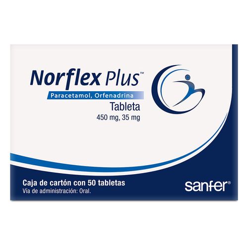 Tabletas Norflex Plus 450mg/35mg Caja con 50 Tabletas