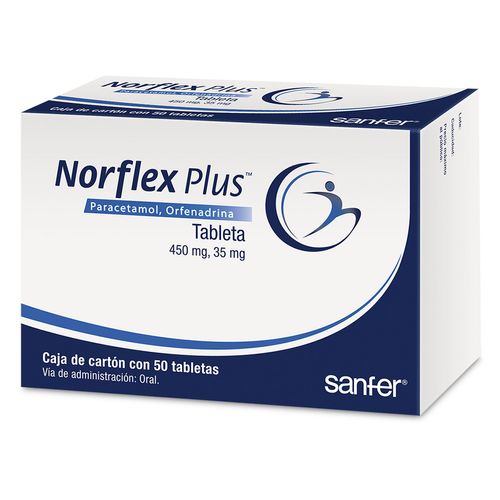 Tabletas Norflex Plus 450mg/35mg Caja con 50 Tabletas