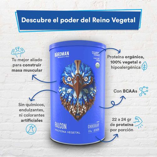 Proteína Vegetal Orgánica Birdman Falcon Protein Chocolate 510g