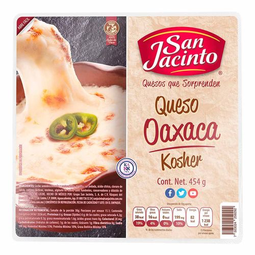 Queso San Jacinto Oaxaca Kosher 454g