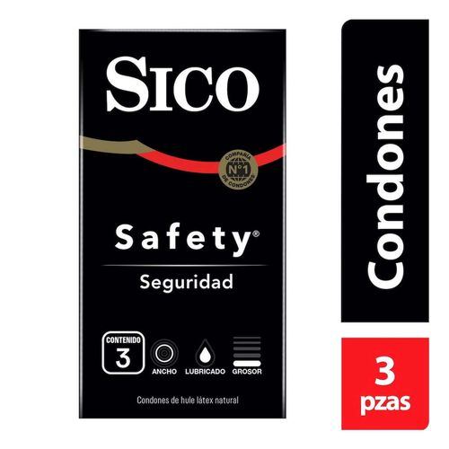 Condones de Látex Sico Safety 3 Condones