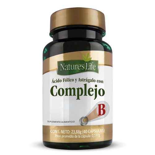 Cápsulas Natures Life Complejo B Frasco con 40 Cápsulas