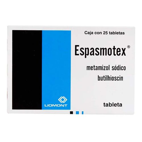 Tabletas Espasmotex Caja con 25 Tabletas
