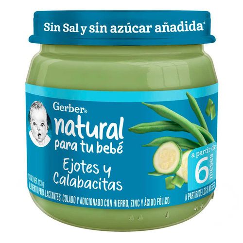 Papilla Gerber Cosecha Natural Etapa 2 Ejote con Calabaza 113g