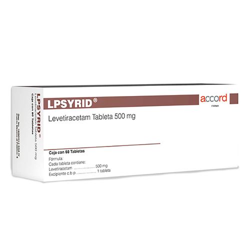 Tabletas Genéricas Levetiracetam 500mg Caja con 60 Tabletas