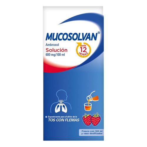 Solución Mucosolvan Expectorante 12 Horas Frasco con 120ml y Vaso Dosificador