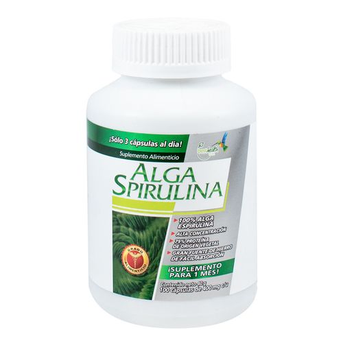 Cápsulas Best Health Alga Spirulina 100 cápsulas