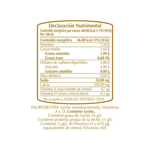Leche UHT San Marcos Semidescremada 1L