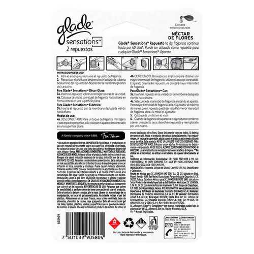 Aromatizante Glade en Gel Sensations Néctar de Flores 2 Repuestos